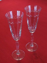 Mikasa Sutton Point Champagne flute lot of 2 Classy set FREE SHIP!! 5 oz