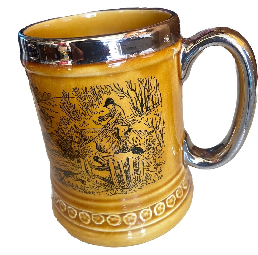 Vintage Lord Nelson Pottery Tankard Hunting Scene Beer Stein Coffee Mug Tea Cup
