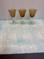 Southern Living Arlington Amber 12 oz. Long Stemmed Water Goblets – Set Of 3