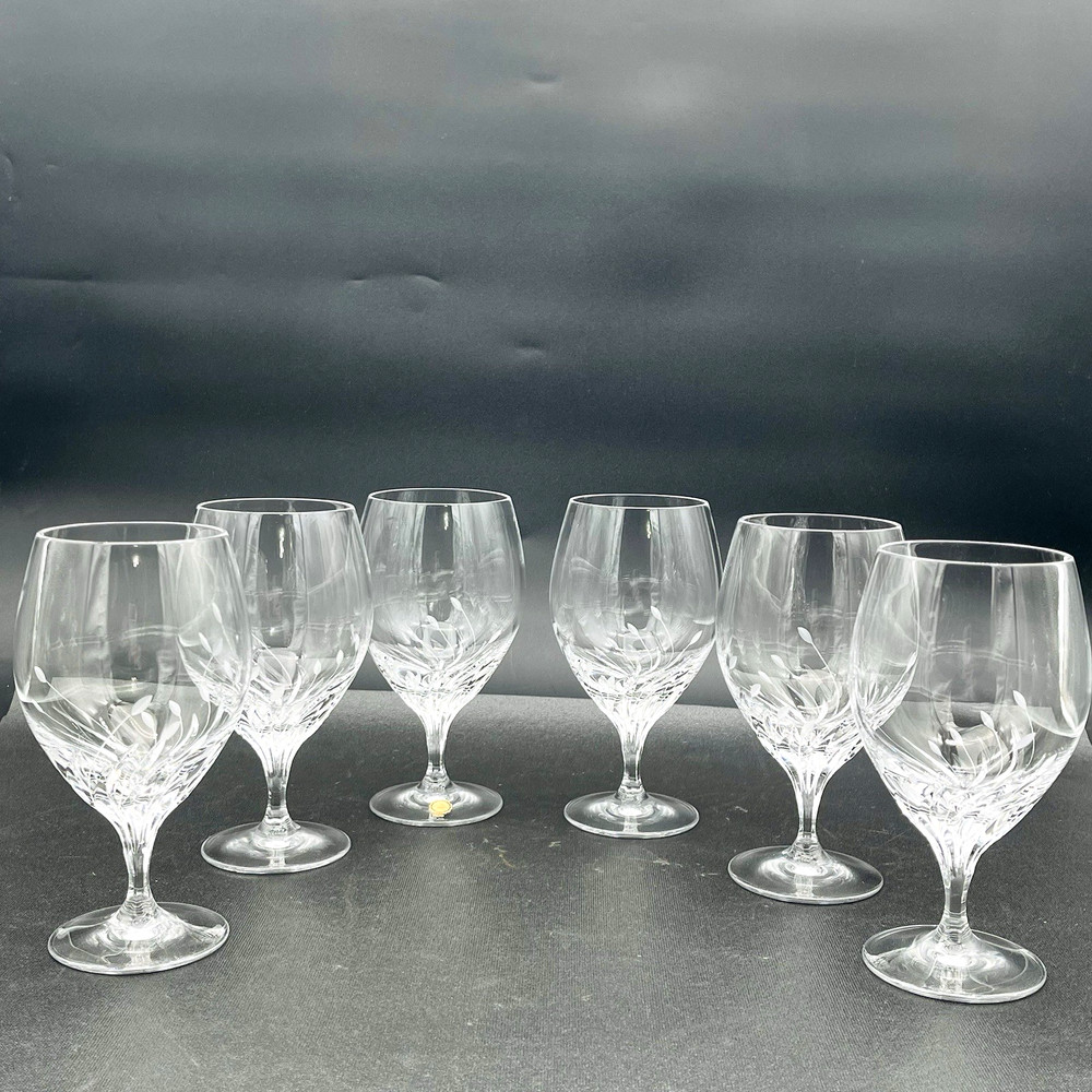 Fleurie Nachtmann Crystal Tulip Beer Glasses 6.75” W Germany Near MINT Set of 6