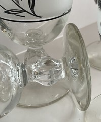 SET OF 4 Duz Crystal FROSTED WILD FLOWER Water Wine Goblet- Hard To Find!