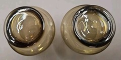 Vtg Set Of 2 LIBBEY Tawny Brown Smokey 5oz Footed Glasses Bar Ware 1970s EUC!