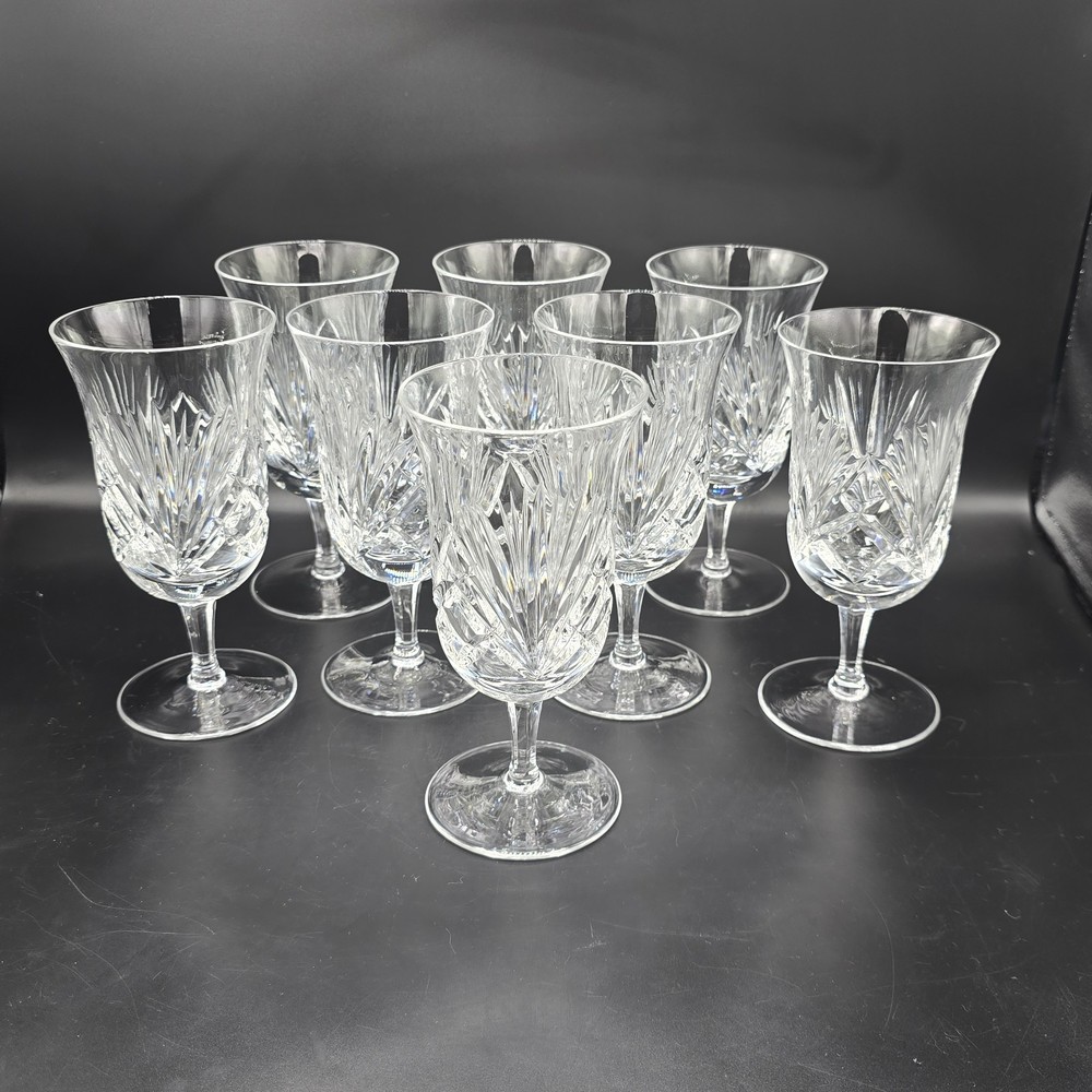 Gorham Cherrywood Cut Crystal 10 oz. Iced Tea Water Goblet Glass 6 3/4″ Tall VTG