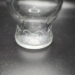 1-Vintage Juice Glass Seahorse Embossed Glass Waves great condition