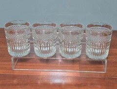Set of 4 Libbey Radiant Double Old Fashioned 12oz Whiskey Rocks Tumbler Glasses