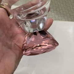 Neiman Marcus Cocktail Glass Set Pink And Clear Vintage Special Case With Satin