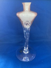 Bleikristall 24% Peter Kaspar Hand Blown Art Glass Pink Purple Candle Holder
