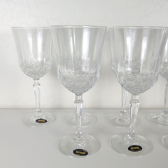 Set 8 Wine Glasses 24% Lead Crystal Goblets Stemware Barware 8″ USA