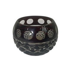Beautiful Imperial Estate Crystal Ruby Flash Cut to Clear Bowl – Coin Dot Patter