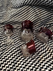 Vintage Ruby Stained Glass Souvenir Small Cups St. Paul Minn MORE – Lot 4
