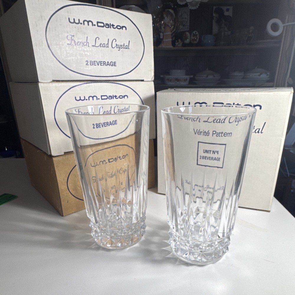 W.M. Dalton French lead crystal beverage glass Vérité Unit N°6 set of 8 France