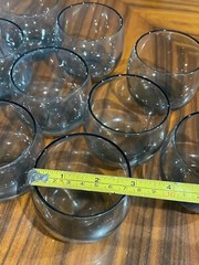 Vintage Smoke Gray Roly Poly Mid-Century Drinkware 3 inches Glasses Set of 11