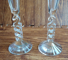 Cristal d’ Arques Crystal Millennium 2000 Platinum Champagne Flute Glasses