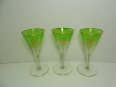 Set of 6 Antique Signed Moser Bohemian Stemmed Wine Glasses Circa 1895 – 1918