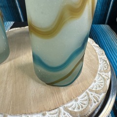 VTG Spiral Bubble 6.5″ Art Glass Hand Blown Mate Bubble Glass Tumbler OOAK Rare!