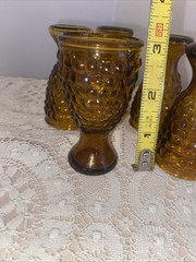 VTG Amber Cordial Liqueur Shot Glass Set Of 5 Glasses 3″ Tall