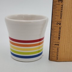 Fiesta Signature Lines Shot Glass White Fiestaware Rainbow Stripes 2oz NWT (F16)