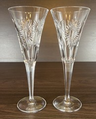 Pair Beautiful Waterford Millennium Series Champagne Flutes 9 1/4″ 5 Toasts