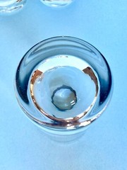 Vintage MCM High Ball Glasses with Wide Silver Tone/Platinum? Rim