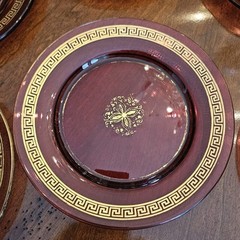 Set Of 14 Josephinenhutte Dinner Salad Plates Ruby Glass Gold Museum Pieces