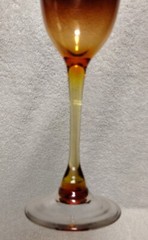 Vtg Red/Amber/Honey Hand-Blown Wine Goblet 8.5″ Pontil Scar. BEAUTIFUL. Named??