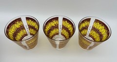 Georges Briard Double Rocks Glasses Gold Swirl 12 oz. – Set of 3
