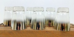 6 Vintage DOROTHY THORPE Silver Rim Bar Glasses 5 1/2 oz Mid Century MCM