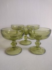 Imperial Glass Ohio Hoffman House Green Champagne Sherbet Glass