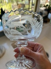 Antique Crystal Glass With Engraving Dated 1883