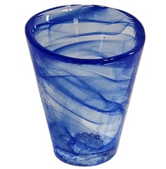Kosta Boda Ulrica Hydman Vallien Blue Mine Tumbler W/label Swedish Art Glass EUC