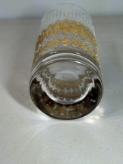 Vintage Pasinski Highball Glass MCM 22K gold encrusted filigree
