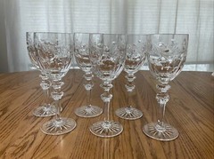 ~ Set of 6 ~ Rogaska Crystal COUNTRY GARDEN Wine Glasses 7 3/4″