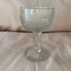 Jeannette Glass IRIS AND HERRINGBONE Crystal Cocktail Goblet 4 1/2”T 2 5/8”W