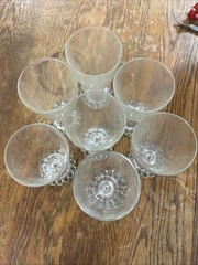 7-Vintage Anchor Hocking Berwick Bloopie Clear Water Ice Tea Wine Goblet Glasses