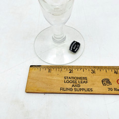 Set of 8 Mountaineer Glass Pilsner Flute Hand Cut Coin Dot Short Stem Round Foot