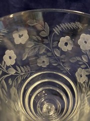 Libbey Rock Sharpe Crystal No. 3005-6 Cut Floral 7 7/8″ Water Goblet