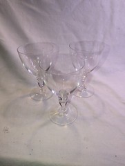 (3) VAL ST. LAMBERT Concerto State Plain Crystal Goblet ~6 3/4” Signed VSL