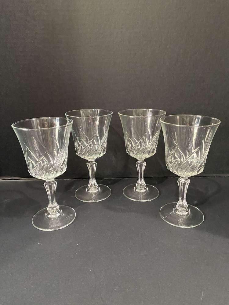 Cristal D’ Argues Durand Flammers Crystal Water Goblets 7” Set of 4