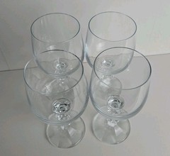 Bohemia Fine Crystal Wine Glasses Set of 4 Czech Cascade Water Goblets Ball Stem