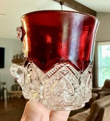 Antique Lonaconing Maryland Ruby Red Glass Advertising Cumberland Md Souvenir