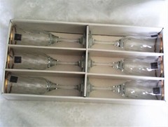 NEW NIB 6 Circleware Maxim Flute 22K Gold Rim Wine Goblet Glasses 8oz Set Of Six