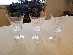 3 Cristal d’Arques Durand Tuileries 6″ Tall Villandry 7 Oz Water Glasses France