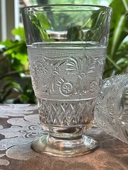 Set of 3 Vintage Duncan & Miller Sandwich Clear 5-3/8” Footed Iced Tea Tumblers