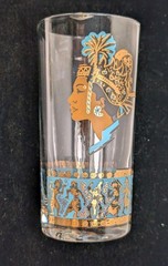 MCM Thai Design (Libbey or Atlas?) Highball Tumblers Set of 8 Some Gold Loss