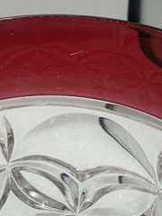 5 Nachtmann Amaris Crystal Hock Wine Glasses Ruby Red Flashed Pressed 7 5/8″