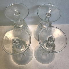 4 Vintage Italian Goblets Footed Cordials Cut Crystal 1980’s