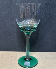 ATELIER MORAVA CZECH BOHEMIA GLASS SET OF 5 COLORFUL WINE GOBLETS HAND BLOWN VTG
