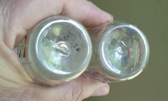 MATCHING PAIR OF 6 SIDED SALVIATI VENETIAN GLASS TUMBLERS ENAMEL DECORATED 1890s