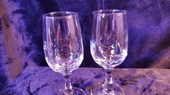 6.25 Inch Crystal Stemware Wine Glasses Set of 2 Crystal Clear