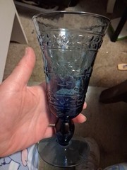 Set Of 8 Mikasa Studio Nova Adirondack Aztec Southwestern Cobalt Blue Glasses
